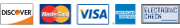 Visa, Mastercard, Discover, AmEx, Electronic Check