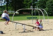 North Park Playground with kids playing on a see-saw